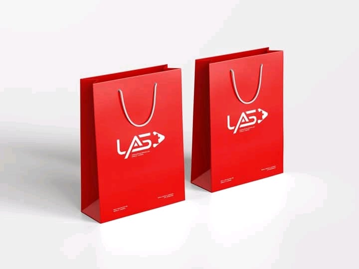 Sacos de papel LAS vermelhos